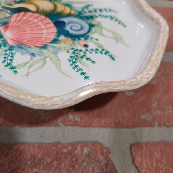 Vintage seashells metal tip tray Elite mini tray Made in England - Picture 6 of 8